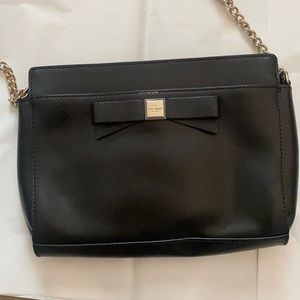 KATE SPADE BLACK LEATHER PURSE WITH BOW